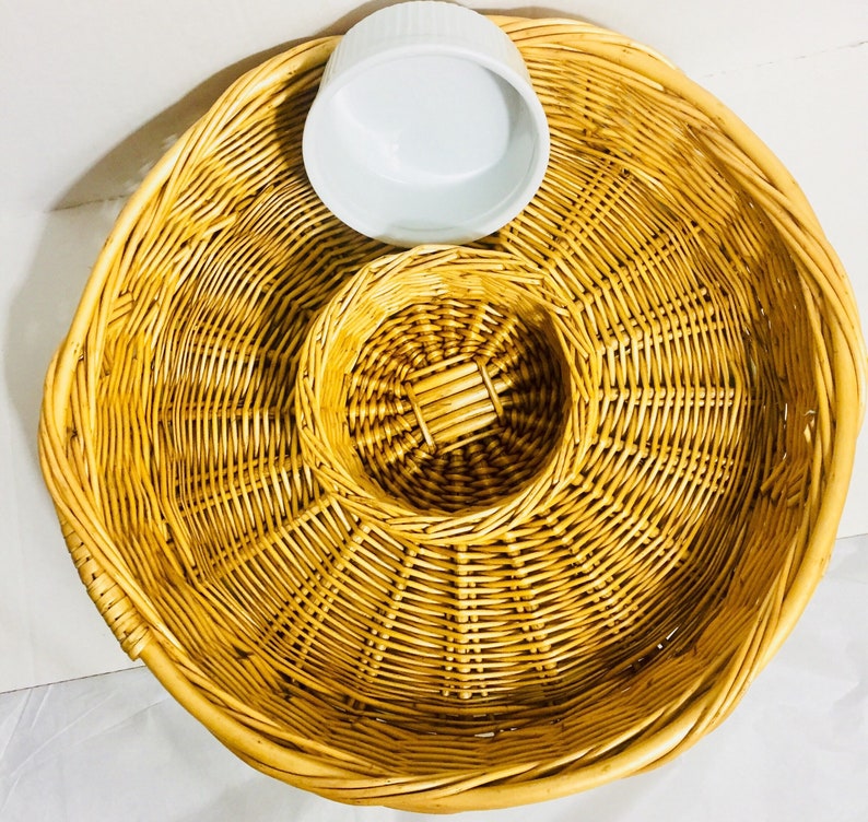 Wicker Basket Chip & Dip Bowl Set. Etsy