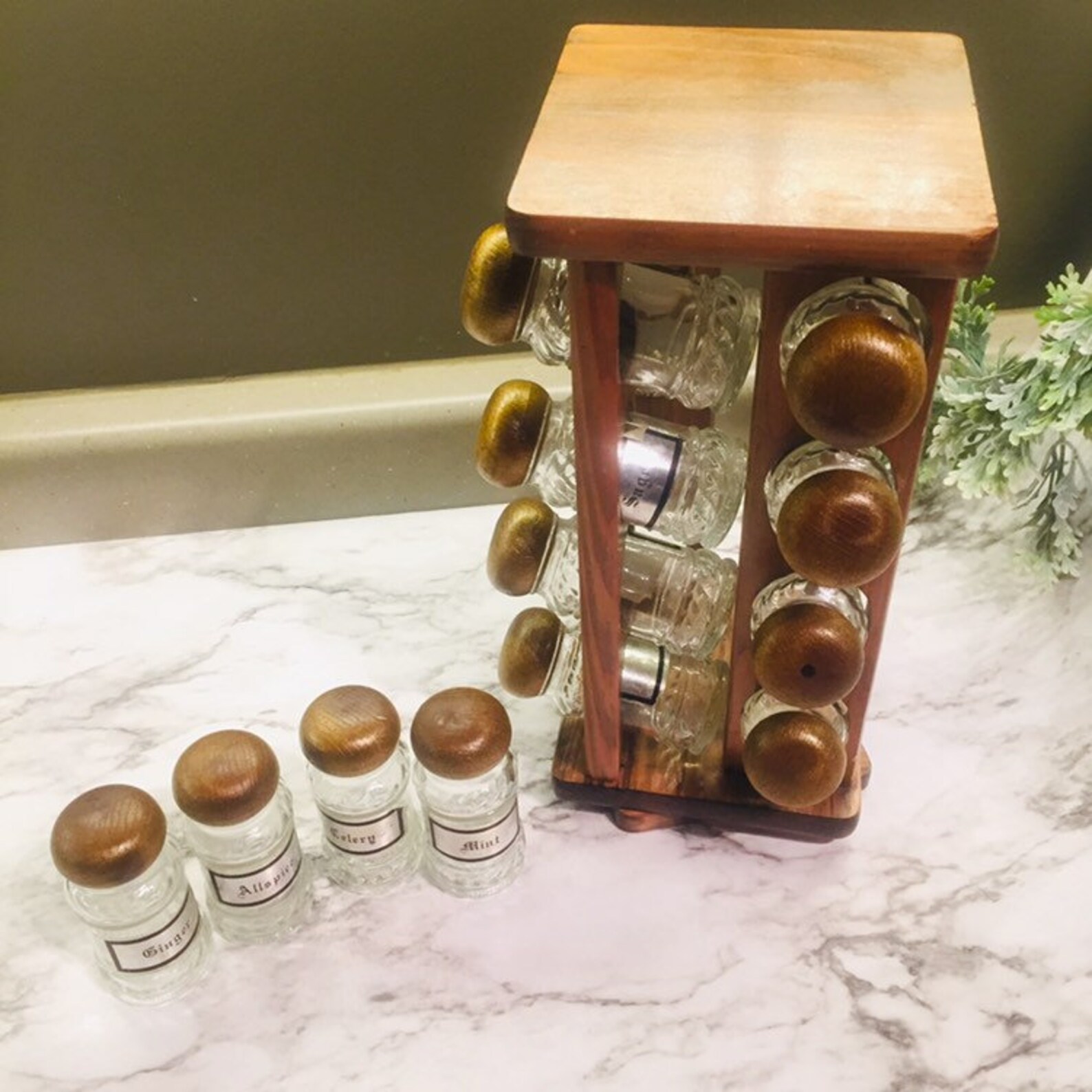 Wooden Carousel Spice Rack Set. Etsy