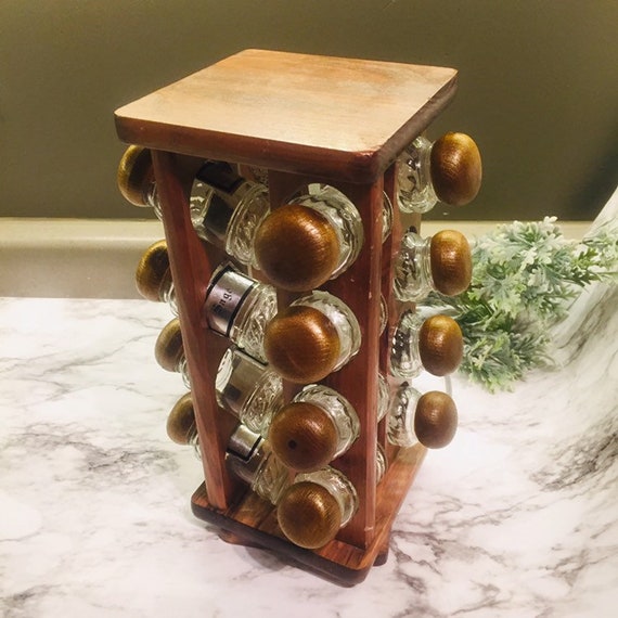 Wooden Carousel Spice Rack Set. Etsy UK