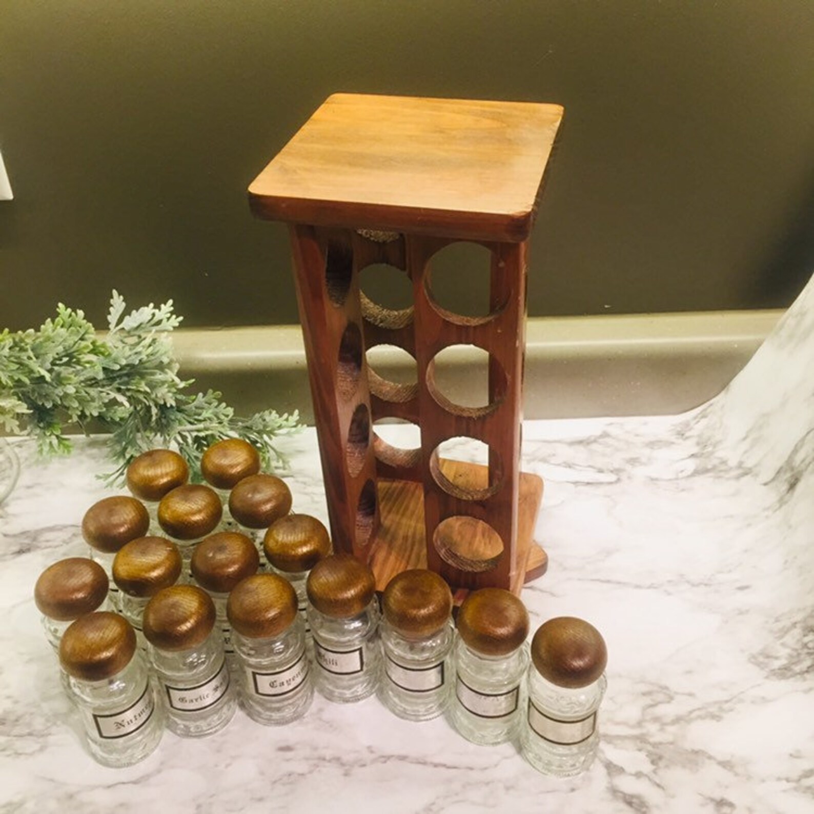 Wooden Carousel Spice Rack Set. Etsy
