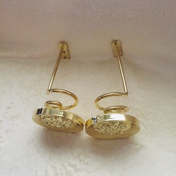 Vintage Brass Curtain Swag Holder Etsy