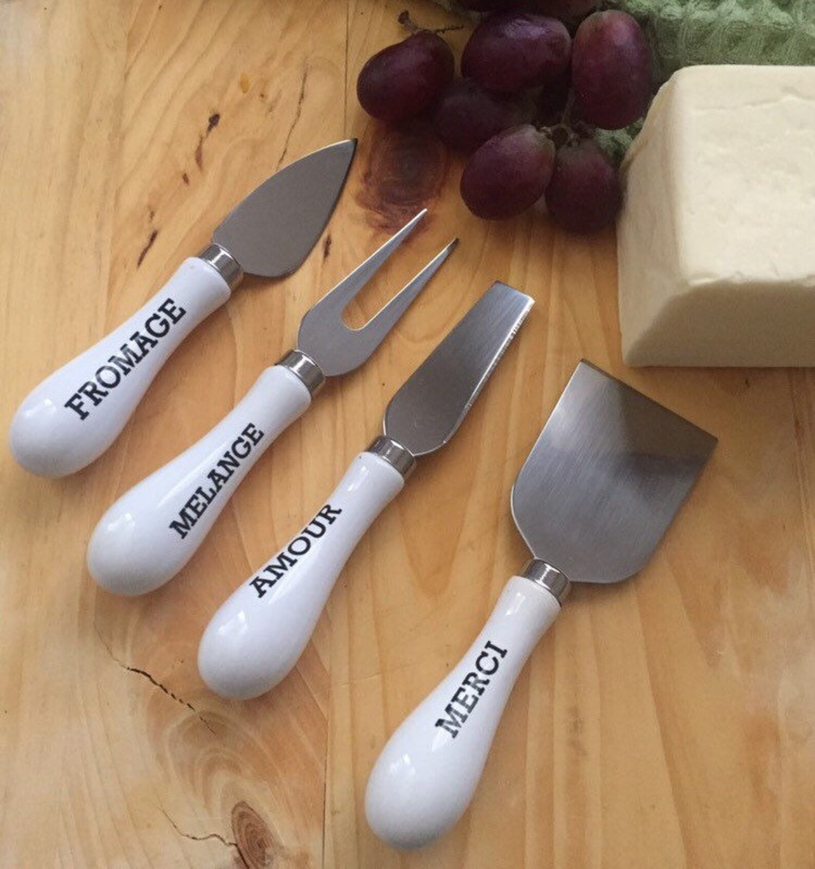4Pc Cheese Spreaders with Ceramic Handles. Etsy