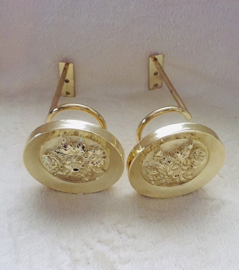 Vintage Brass Curtain Swag Holder. Etsy