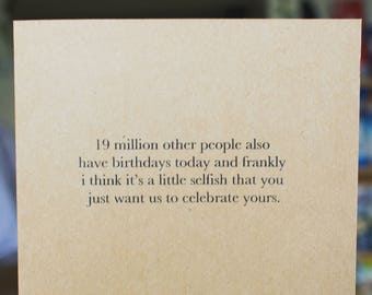 19 Million Other Birthdays - Birthday Card