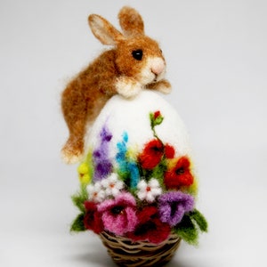 Needle Felted / Easter decor/ rabbit/bunny/hare/Easter Egg/ handmade gift