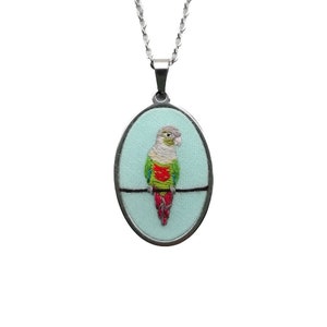 Custom Bird Pendant Necklace Parrot Jewelry Pet Loss Portrait Personalized Bird Mom Gift Budgie Cockatiel İGalah Ringneck Parakeet image 4