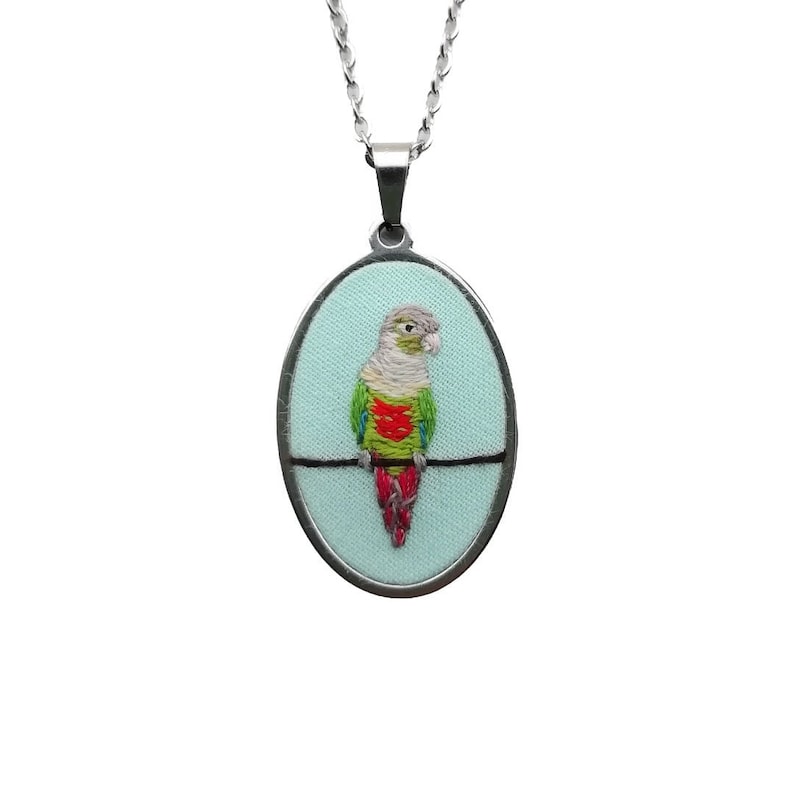 Custom Bird Pendant Necklace Parrot Jewelry Pet Loss Portrait Personalized Bird Mom Gift Budgie Cockatiel İGalah Ringneck Parakeet image 4