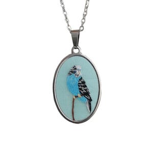 Budgie Necklace, Budgerigar Pendant, Parakeet Jewelry, Custom Bird Necklace, Personalized Pet Loss Portrait, Christmas Gift for Bird Mom