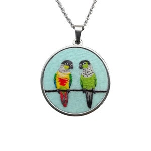 Custom Bird Pendant Necklace Parrot Jewelry Pet Loss Portrait Personalized Bird Mom Gift Budgie Cockatiel İGalah Ringneck Parakeet image 2