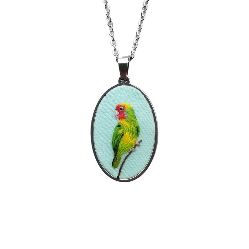 Custom Bird Pendant Necklace Parrot Jewelry Pet Loss Portrait Personalized Bird Mom Gift Budgie Cockatiel İGalah Ringneck Parakeet image 6