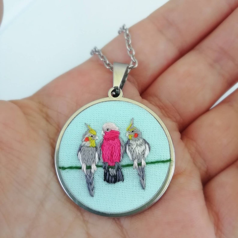 Custom Bird Pendant Necklace Parrot Jewelry Pet Loss Portrait Personalized Bird Mom Gift Budgie Cockatiel İGalah Ringneck Parakeet image 5