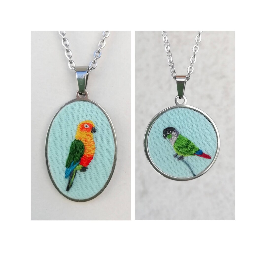 Green Cheeked Conure Necklace, Jenday Conure Pandant, Parrot Jewelry Gift for Mom, Bird Loss
