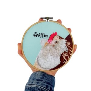 Benutzerdefinierte Huhn Porträt Wanddekoration, Haustier Foto Kunst Ornamente, Hand gestickt Katze Hund Vogel Porträt, Haustier Verlust Erinnerungsgeschenk für Mutter