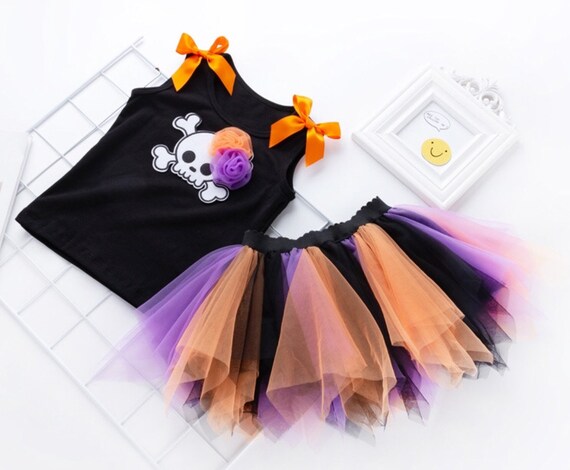 New 2019 Girls Halloween Costume Halloween 2019 Tutu Skirt Princess Outfit Toddler Girls Halloween 2 Piece Tulle Skirt And Top