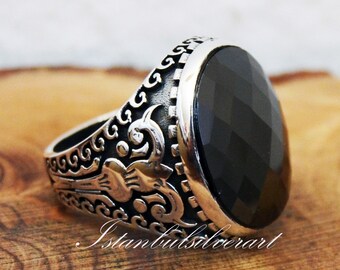 925 Sterling Silber Männer Ring Signet Stil Handgefertigt Ottomane Größe 6-13 925 Sterling Silber Männer Ring Signet Stil Handgefertigt Ottomane Größe 6-13