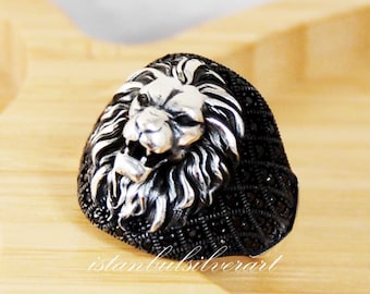 Lion ring, Turkish Handmade Sterling Silver Ring, Animal Wrap Ring, Lion Ring, Animal Ring, Silver Lion Ring, 925K Sterling Silver