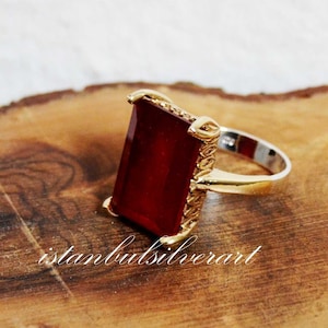 Handgemachter Rubin-Topas-Ring: Ottomaner 925 Sterling Silber Damenring