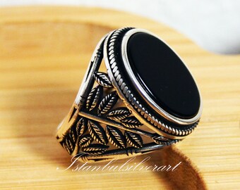 Handmade Ottoman Onyx Mens Ring: 925 Sterling Silver - Etsy