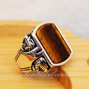 Mens Handmade Ring, Turkish Handmade Silver Men Ring, Ottoman Mens Ring ...