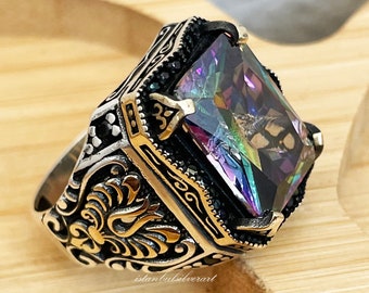 Mens Handmade Ring, Turkish Handmade Silver Men Ring Mens Handmade Ring, Turkish Handmade Silver Men Ring