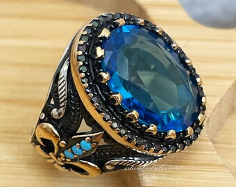メンズハンドメイドリング、トルコ製ハンドメイドシルバーメンズ
