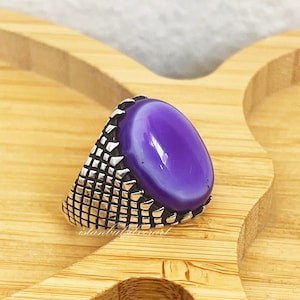 Mens Handmade Ring, Turkish Handmade Silver Men Ring, Ottoman Mens Ring, Agate Stone, Gift for Him, 925k Sterling Silver Ring