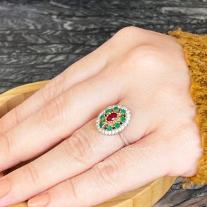 Handmade Ring Women, Turkish Handmade Silver Ladies Ring, Ottoman Ring, Emerald Topaz ruby Ring, Ladies Ring, 925k Sterling Silver Ring