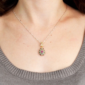 Handmade Necklace Women, Turkish Handmade, 925K Ladies Jewelry, Ottoman Ladies Necklace, ruby emerald Topaz, Pendant, 925 Sterling Silver