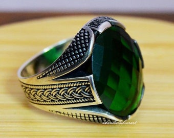Mens Handmade Ring Turkish Handmade Silver Men Ring Ottoman Mens