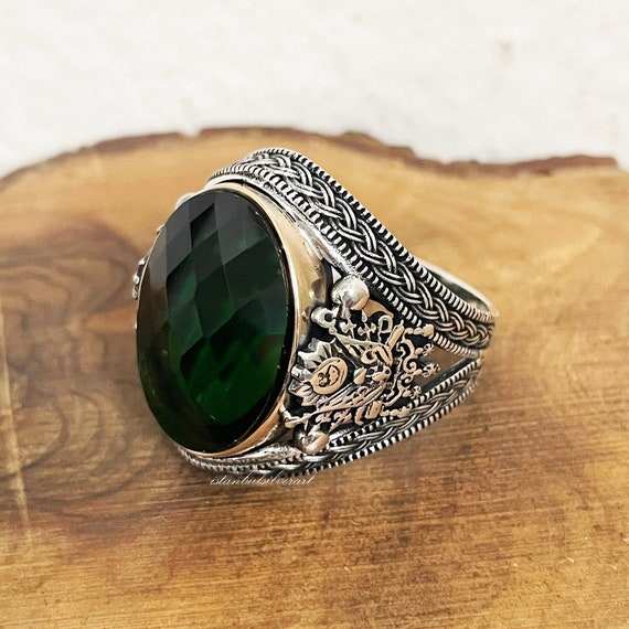 Mens Handmade Ring Turkish Handmade Silver Men Ring Ottoman Mens