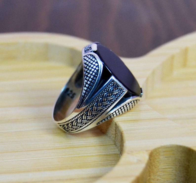 Ottoman Silver 925 Men Ring,Turkish Handmade Man Ring Onyx Men Ring Sterling Silver 925 Men/'s Ring Onyx Silver Men/'s Ring Gift for Him