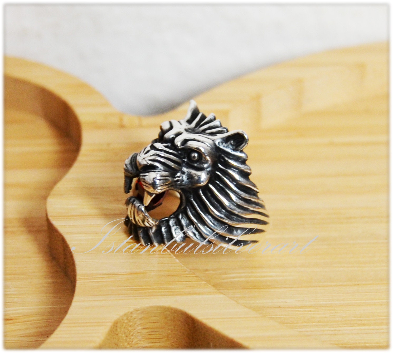Lion Ring Türkish Handmade Sterling Silver Ring Animal Wrap | Etsy