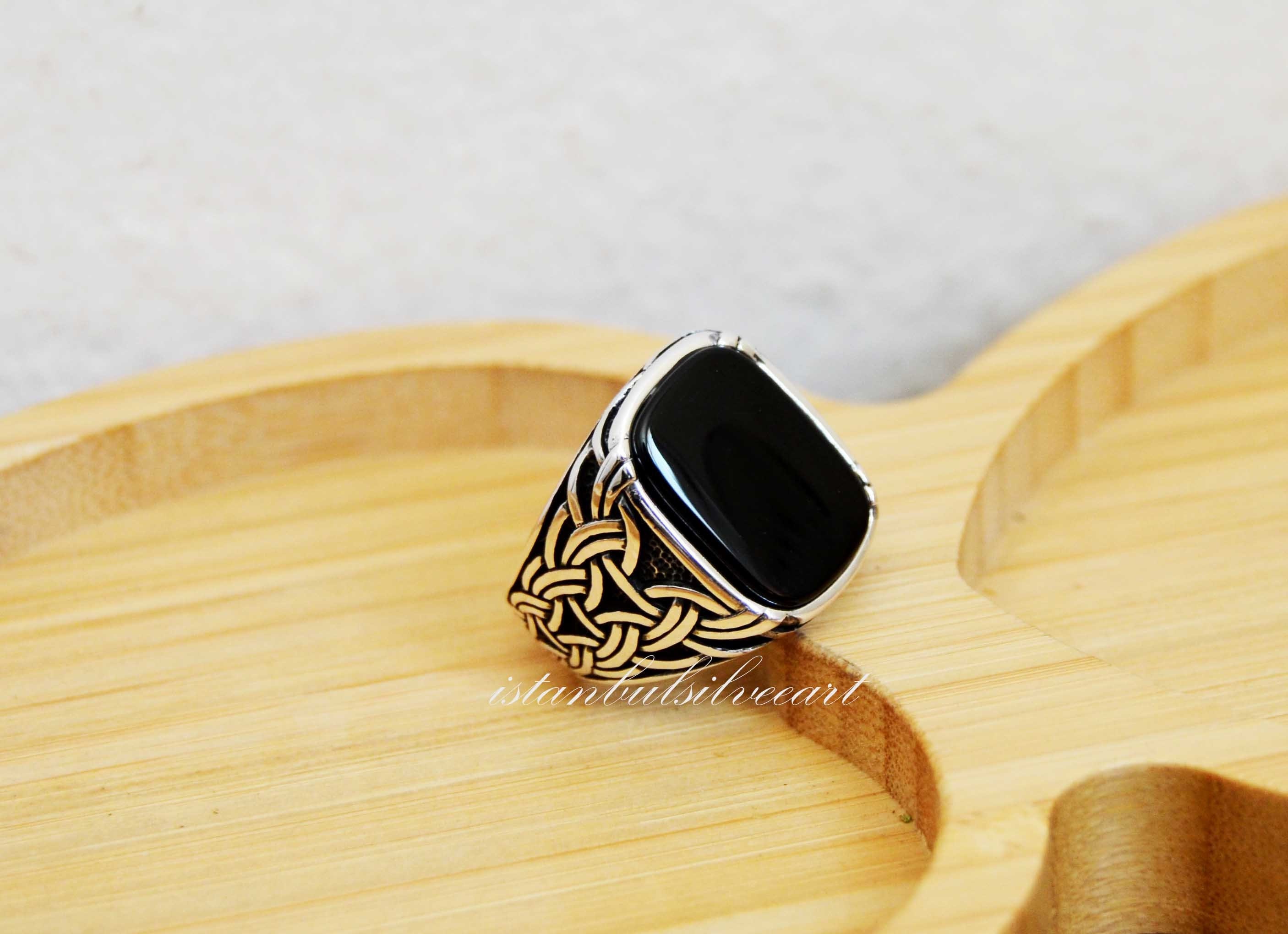 Handmade Ottoman Onyx Mens Ring: 925 Sterling Silver - Etsy