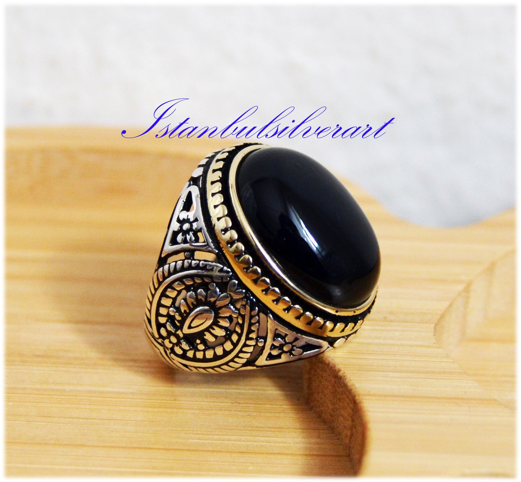 Handmade Ottoman Onyx Mens Ring: 925 Sterling Silver - Etsy