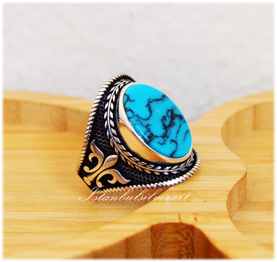 Mens Handmade Ring, Turkish Handmade Silver Men Ring, Ottoman Mens Ring ...