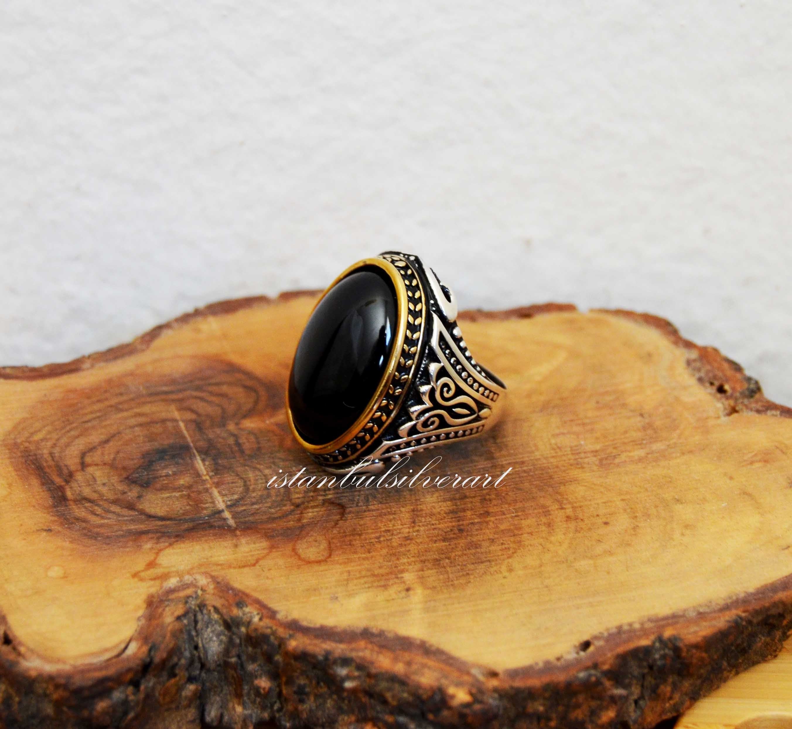 Handmade Ottoman Onyx Mens Ring: 925 Sterling Silver - Etsy