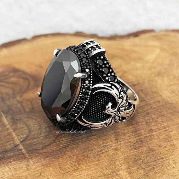 Mens silver deals ring etsy