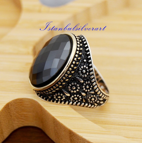 Handmade Ottoman Onyx Mens Ring: 925 Sterling Silver - Etsy