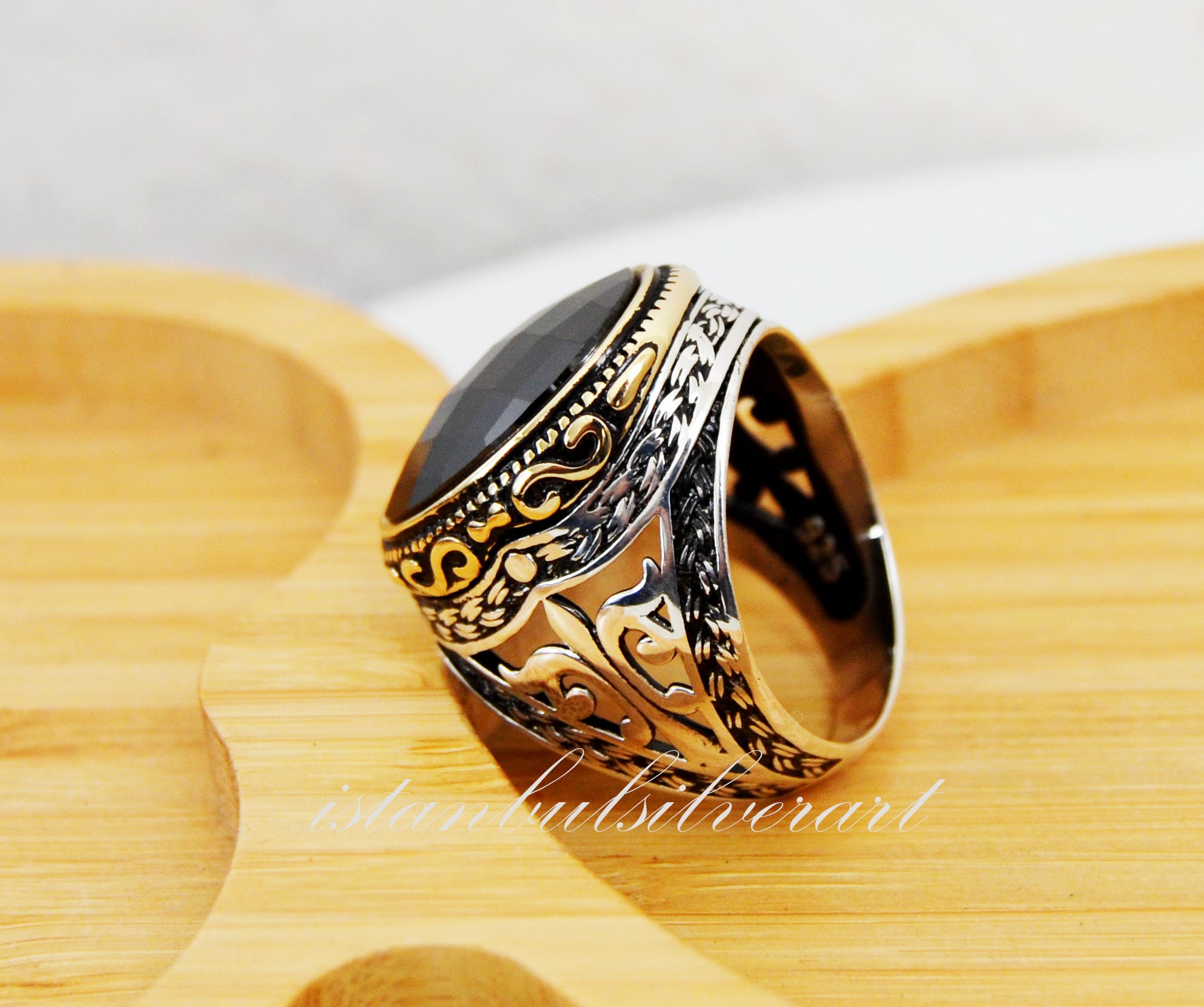 Handmade Ottoman Onyx Mens Ring: 925 Sterling Silver - Etsy
