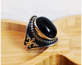 Handmade Ottoman Onyx Mens Ring: 925 Sterling Silver - Etsy