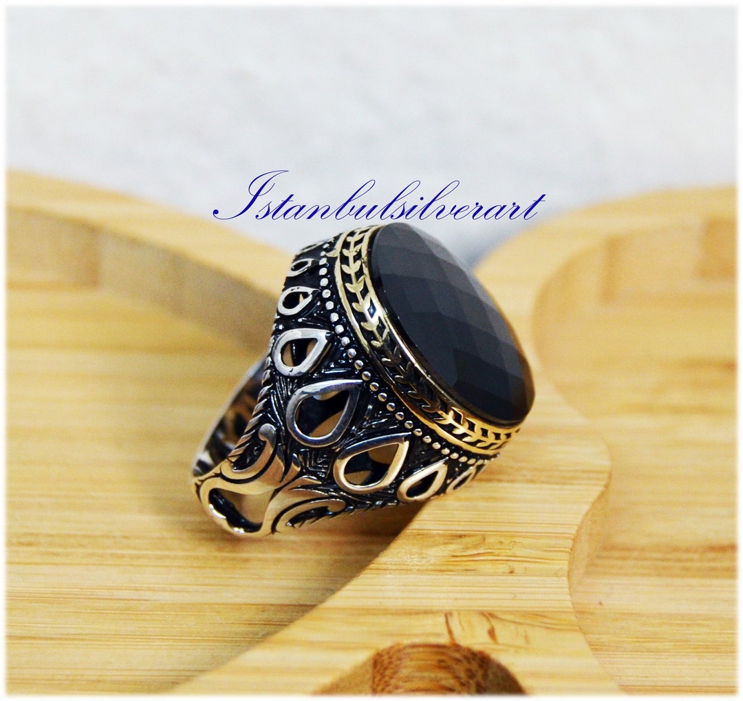 Handmade Ottoman Onyx Mens Ring: 925 Sterling Silver - Etsy Canada