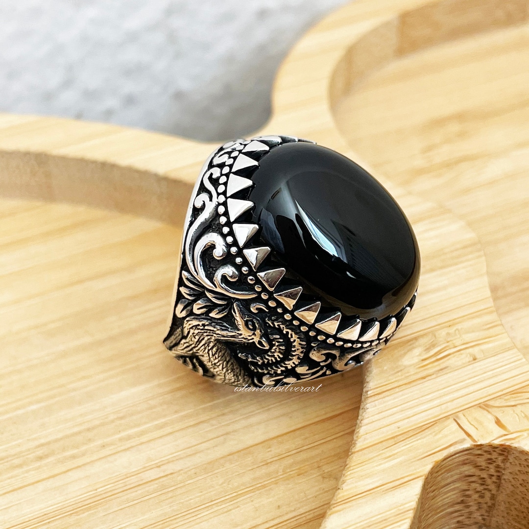 Handmade 925 Sterling Silver Mens Ring: Ottoman Onyx Ring - Etsy