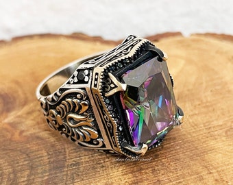 Mens Handmade Ring, Turkish Handmade Silver Men Ring Mens Handmade Ring, Turkish Handmade Silver Men Ring