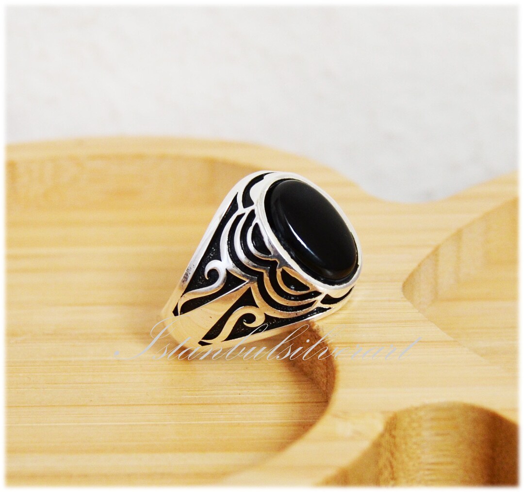 Handmade Ottoman Onyx Ring, 925 Sterling Silver, Gift for Him - Etsy