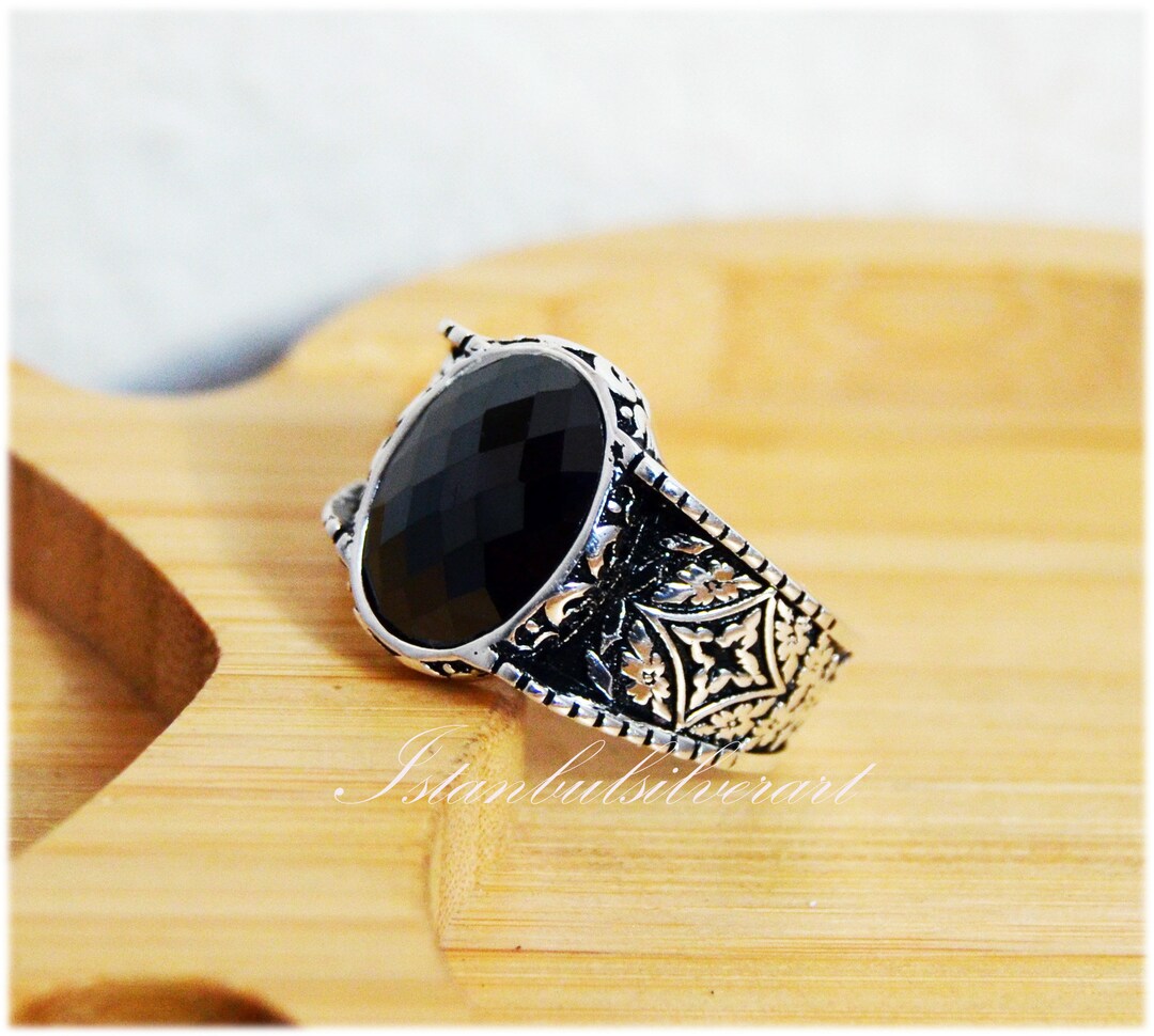 Handmade Ottoman Onyx Mens Ring: 925 Sterling Silver - Etsy