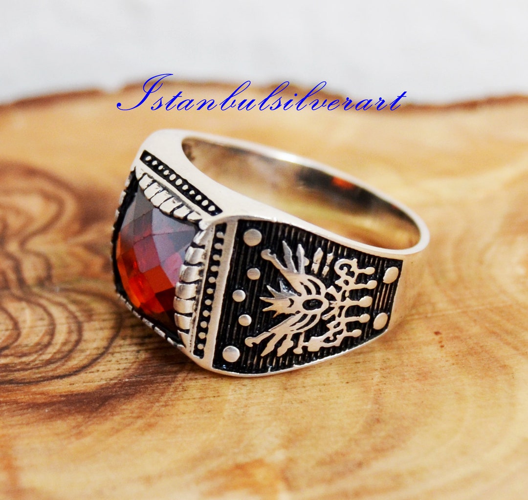 Mens Handmade Ring, Turkish Handmade Silver Men Ring, Ottoman Mens