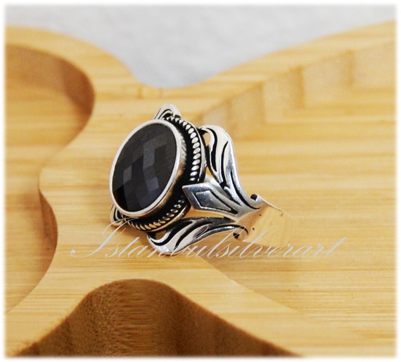 Buy Handmade Ottoman Onyx Ring: 925 Sterling Silver Mens Ring
