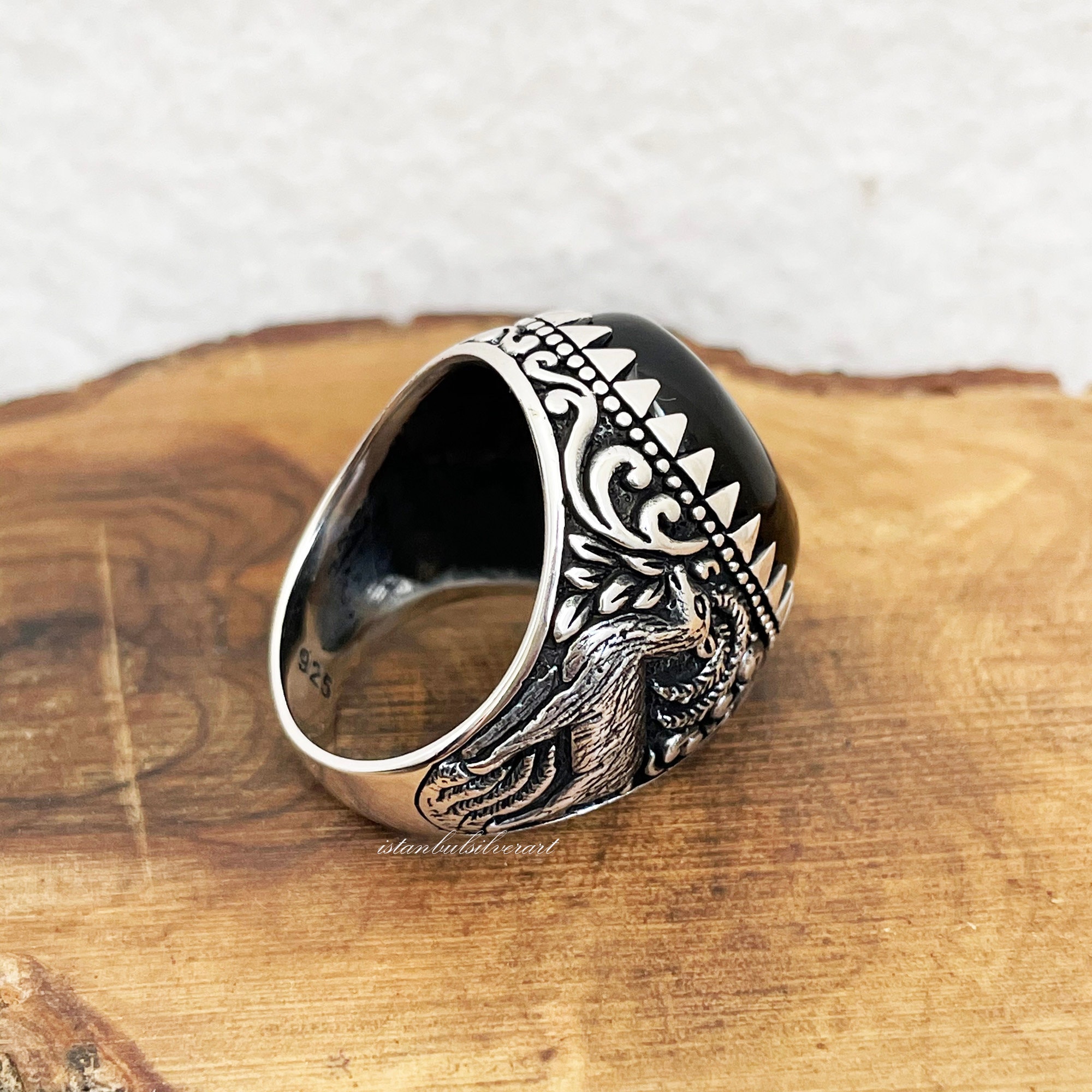 Handmade 925 Sterling Silver Mens Ring: Ottoman Onyx Ring - Etsy