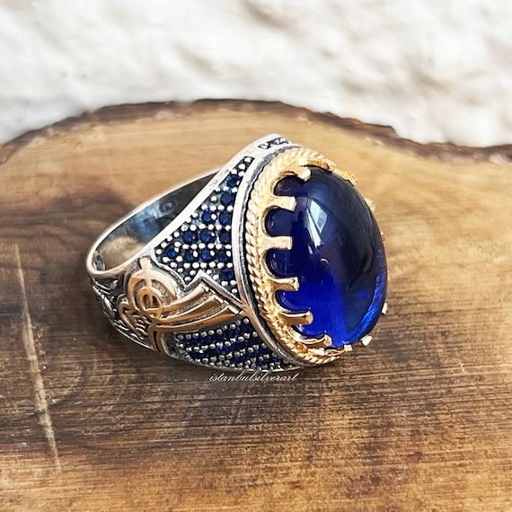 Bague homme faite main, bague homme turque en argent faite main