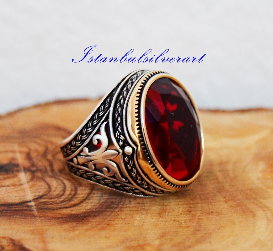 Mens Handmade Ring, Turkish Handmade Silver Men Ring, Ottoman Mens Ring ...